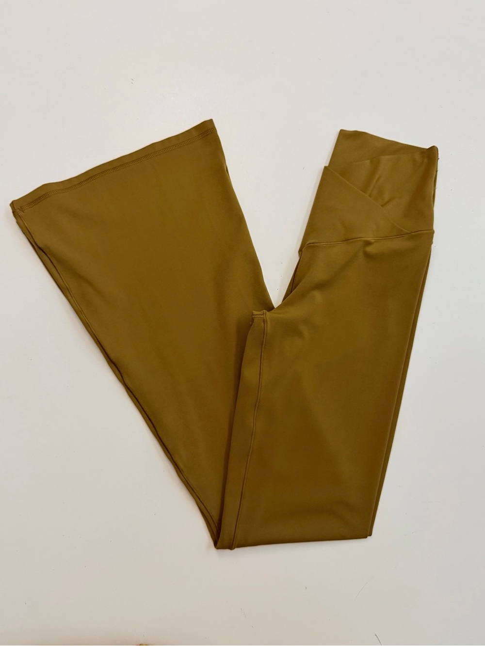 Aerie Offline Pants Leggings Flare Crossover Real Me High Rise Short Yellow
